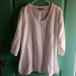 Flax White Tunic Top 100% Lining